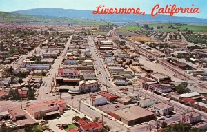 Aerial View of Downtown, Livermore, California   